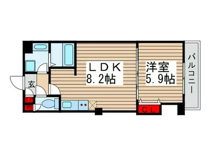プレシャスヴィラ松戸(1LDK/3階)の間取り写真