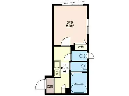 サンテラス代々木(1K/1階)の間取り写真