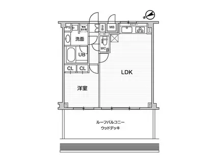 六本木デュープレックスエムズ(1LDK/6階)の間取り写真
