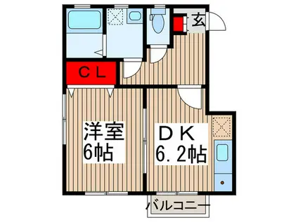 カミノマザーキミ(1DK/1階)の間取り写真
