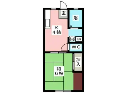 フジハイツ(1K/2階)の間取り写真