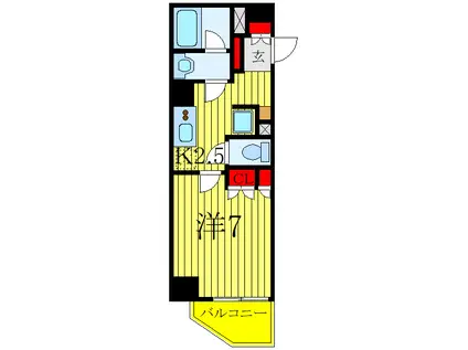 ベルシード東十条ツインズA(1K/4階)の間取り写真