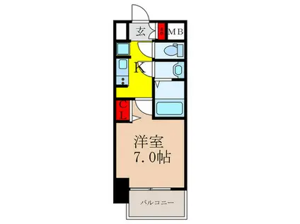 W-STYLE新大阪(1K/6階)の間取り写真