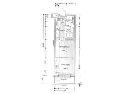 ガーラ・ステーション川崎久地(1DK/1階)の間取り写真