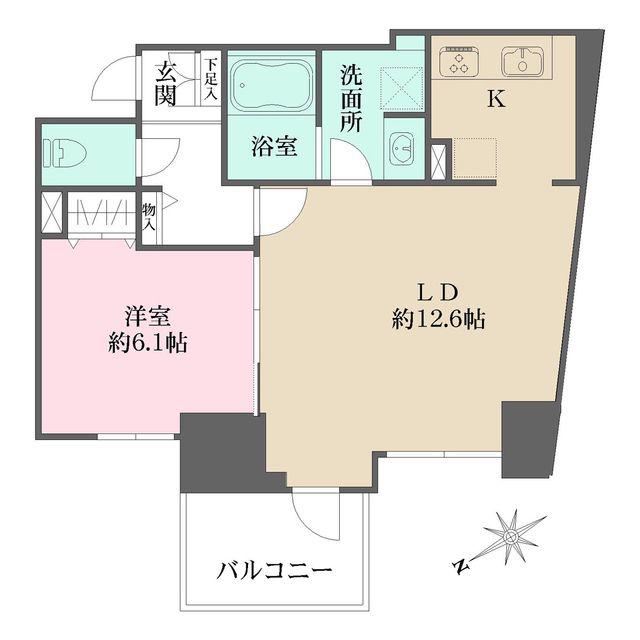 N-FLATS三ノ輪(1LDK/6階)の間取り写真