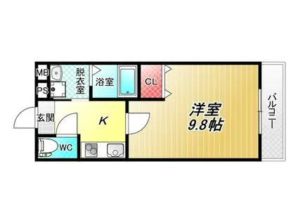 フジパレス PLUM(1K/1階)の間取り写真