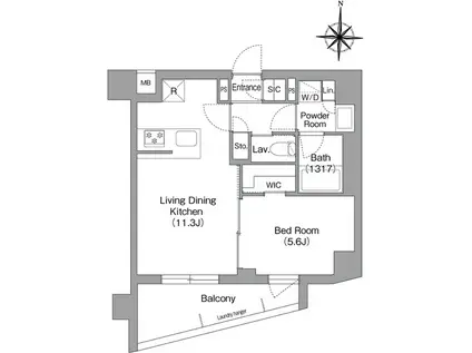 コンフォリア・リヴ永福町(1LDK/3階)の間取り写真