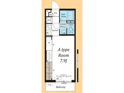 リブリ・OGW みずほ台(1K/3階)の間取り写真