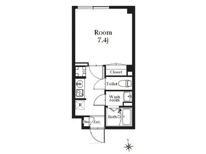 レピュア王子神谷レジデンス(1K/2階)の間取り写真