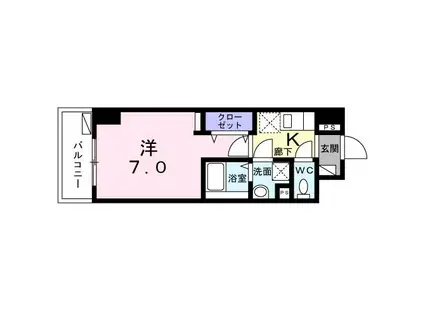 LE GRANDSAWA(1K/3階)の間取り写真