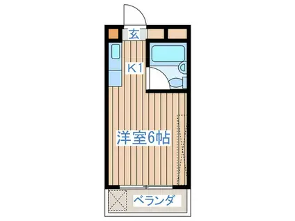 小室ビル(1K/2階)の間取り写真