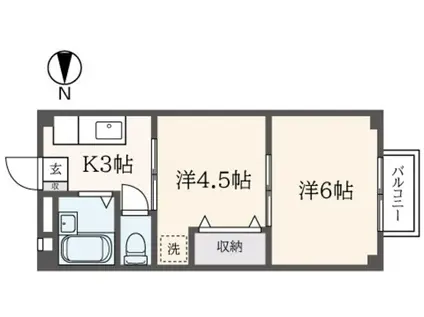 サニーホームズ浜田山(2K/1階)の間取り写真
