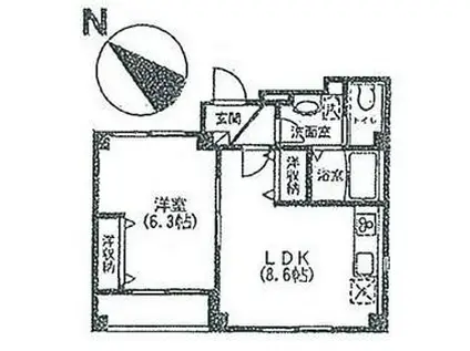 クレアフォート(1LDK/1階)の間取り写真