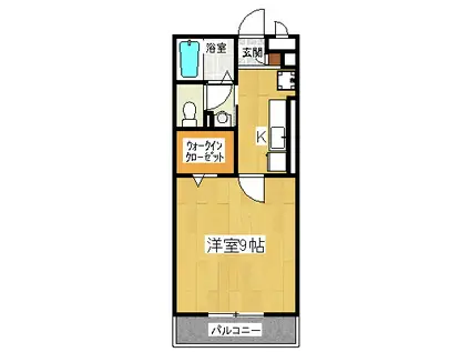 フローラ(1K/2階)の間取り写真