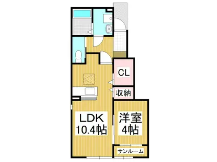 トリニティ・佐久平 II(1LDK/1階)の間取り写真