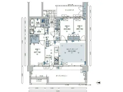 アイランドシティザ・ガーデンV-II(3LDK/2階)の間取り写真