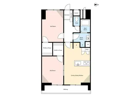 東京メトロ東西線 西葛西駅 徒歩6分 14階建 築52年(2LDK/9階)の間取り写真