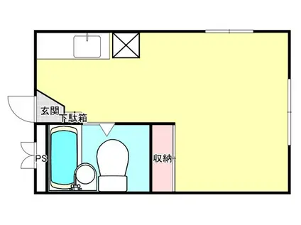 ラプティーハイム(ワンルーム/2階)の間取り写真