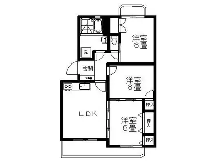 エスポワール(3LDK/3階)の間取り写真