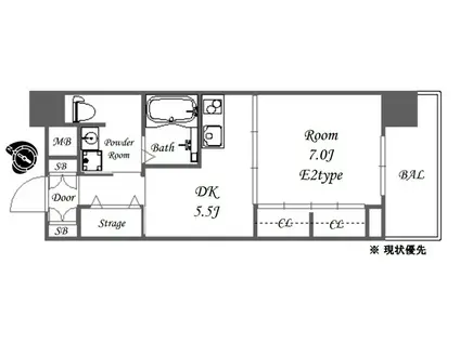 CASSIA TSUKAMOTO(1DK/8階)の間取り写真