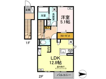 コリーナ エステ(1LDK/2階)の間取り写真