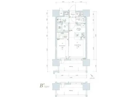 ネストピア東比恵駅前II(1LDK/6階)の間取り写真