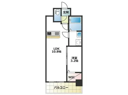 エンブレイス大橋南(1LDK/6階)の間取り写真