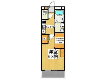 MORIYA(1K/2階)の間取り写真