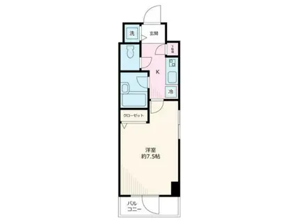 パークウェル高輪(1K/3階)の間取り写真