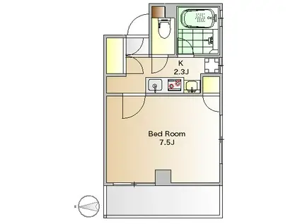 三和ビルII(1K/4階)の間取り写真