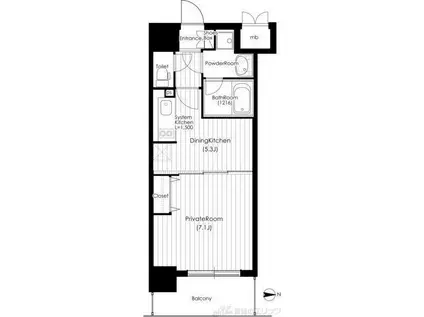南森町プライマリーワン(1DK/10階)の間取り写真