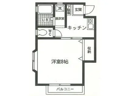 ウッドベル21(1K/1階)の間取り写真