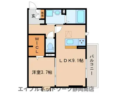 チェリーシェル(1LDK/1階)の間取り写真