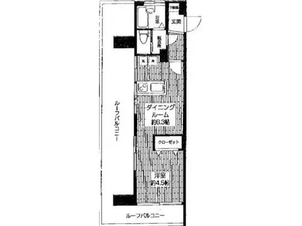 若松マンション(1DK/4階)の間取り写真