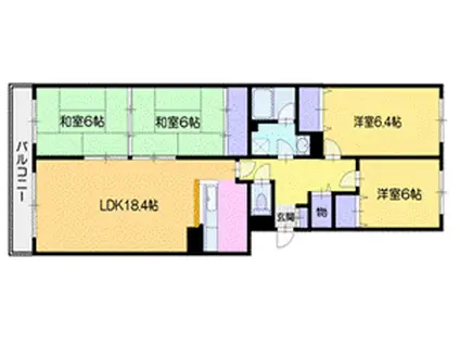サーム桜3丁目(4LDK/1階)の間取り写真
