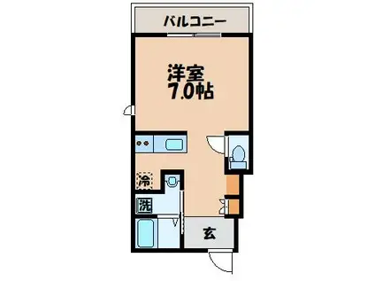 メゾンカルム(ワンルーム/1階)の間取り写真
