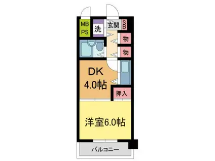 ルモンド西宮(1DK/4階)の間取り写真