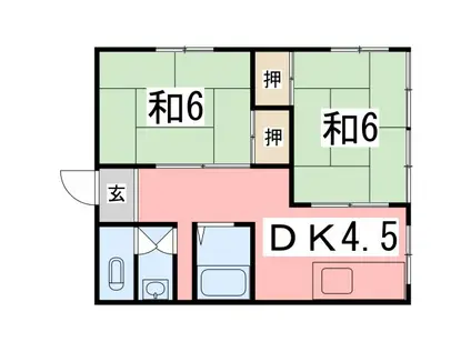 コーエイビル(2DK/2階)の間取り写真