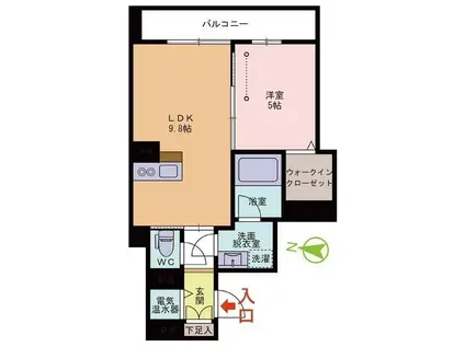 グランクオリスタ(1LDK/3階)の間取り写真