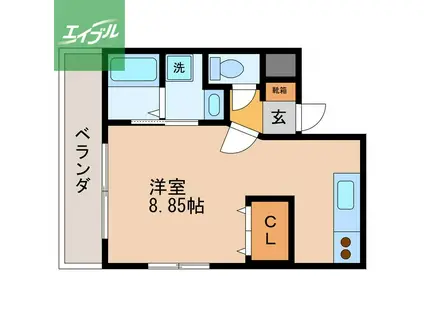 ニューコンフォート平野町(ワンルーム/3階)の間取り写真