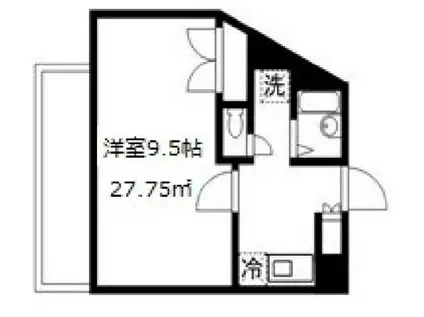 ウインハウス旭丘(1K/2階)の間取り写真