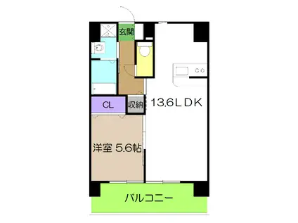 エルフィーノII(1LDK/4階)の間取り写真