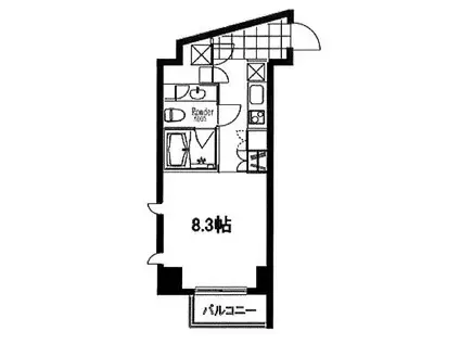 フレンシア麻布十番サウス(1K/3階)の間取り写真
