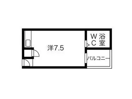 プラザハピネス高安(ワンルーム/3階)の間取り写真