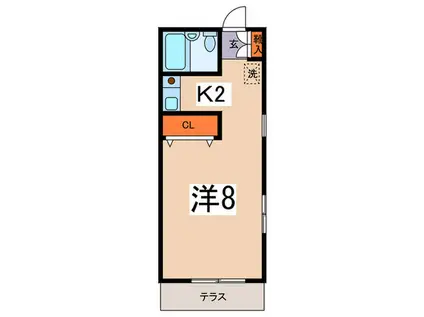 ラヴィエコロⅢ(1K/1階)の間取り写真