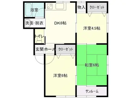 リバータウン良栄I(3DK/2階)の間取り写真