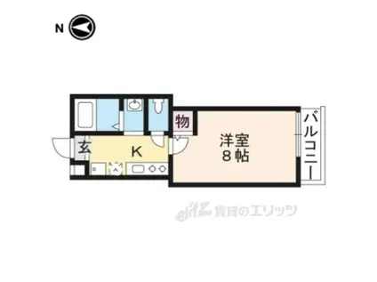 シュミート西洞院(1K/2階)の間取り写真