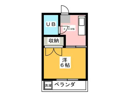 ハイツ池水(1K/3階)の間取り写真