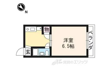 ニケンカン(1K/4階)の間取り写真