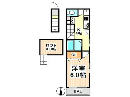 アマビーレ笹塚 弊社管理(1K/2階)の間取り写真